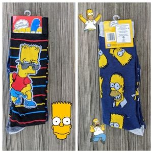 THE SIMPSONS Man Socks - 2 pairs l Size: 6-12 NWT